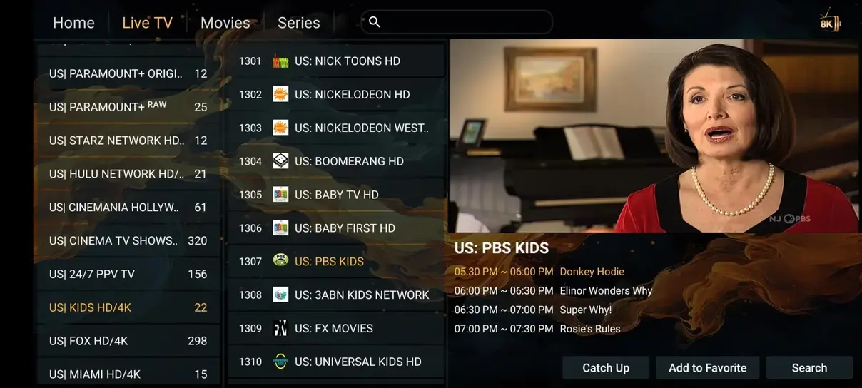 IPTV player interface preview 1