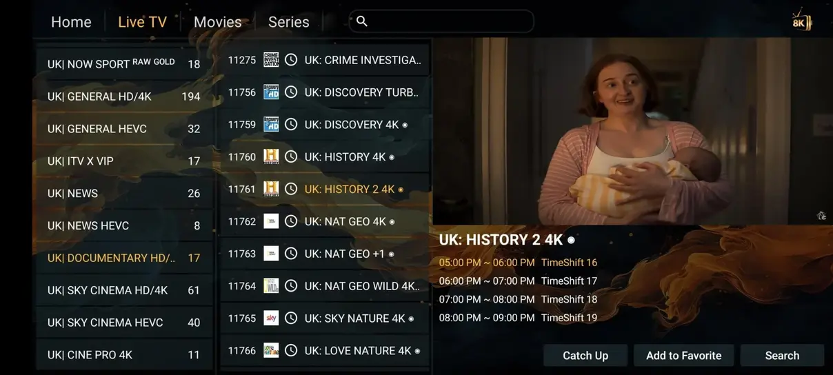 IPTV player interface preview 2